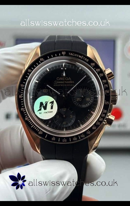 Omega Speedmaster Moonwatch Rose Gold Black Dial 42MM Super Clone Watch 