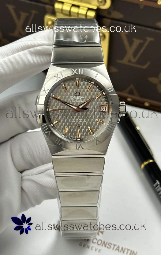 Omega Co-Axial Constellation 38MM 904L Steel Grey Dial Super Clone Watch 