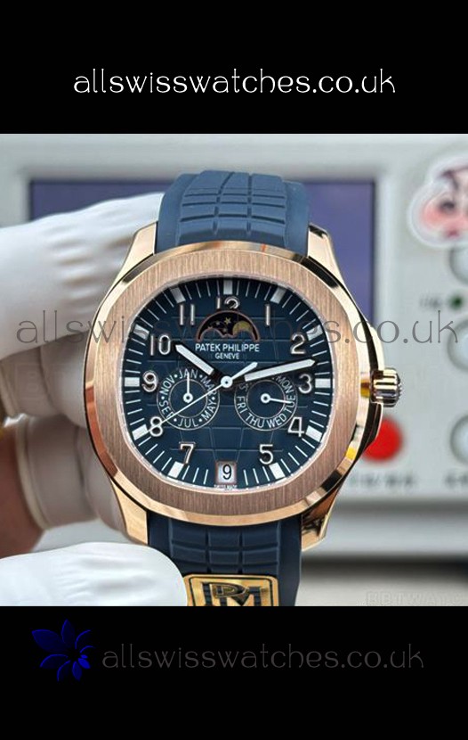 Patek Philippe Aquanaut 5261 Rose Gold Blue Dial Swiss Replica Watch
