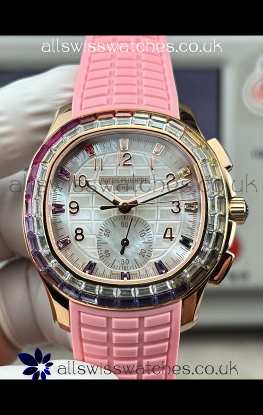 Patek Philippe Aquanaut 7968 Rose Gold Pink Strap Super Clone Watch 