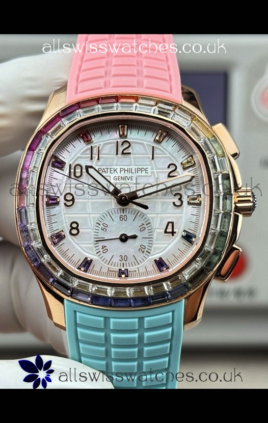 Patek Philippe Aquanaut 7968 Rose 2 Tone Strap Super Clone Watch 