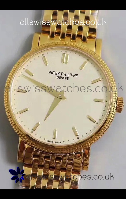 Patek Philippe Calatrava 5120 Yellow Gold White Dial Super Clone Watch 
