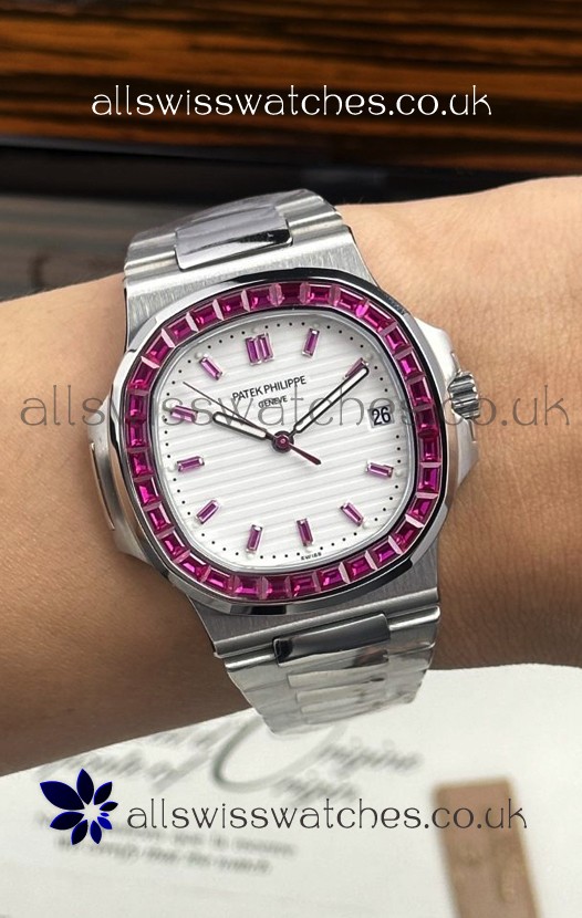 Patek Philippe Nautilus 5723 White Dial Green Rubies Super Clone Watch 