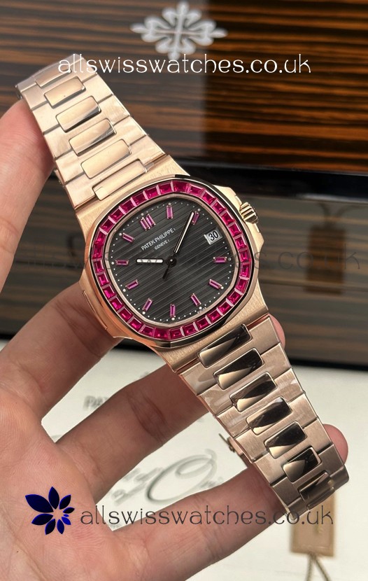Patek Philippe Nautilus 5723 Rose Gold Red Rubies Super Clone Watch 