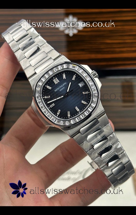 Patek Philippe Nautilus 5723 Blue Dial White Sapphires Super Clone Watch 