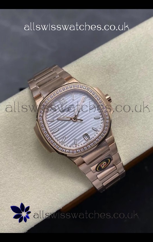 Patek Philippe Nautilus 7118 35MM Rose Gold Steel Dial Super Clone Watch 