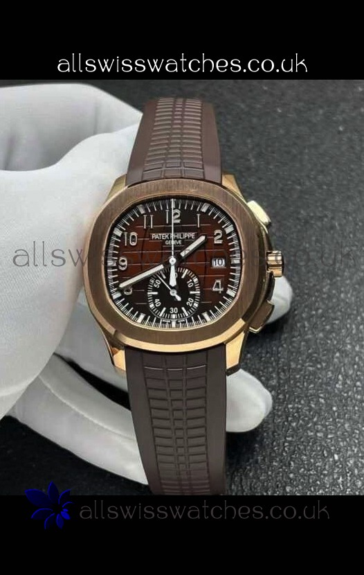 Patek Philippe Aquanaut 5968 Rose Gold Case Brown Dial Super Clone Watch 