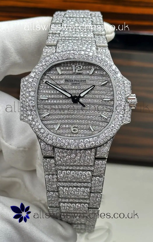 Patek Philippe Nautilus 7118/1450G-001 35MM Custom moissanite Casing and Dial 