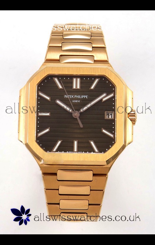 Patek Philippe Cubitus 7128 Rose Gold Casing Brown Dial Swiss Replica Watch