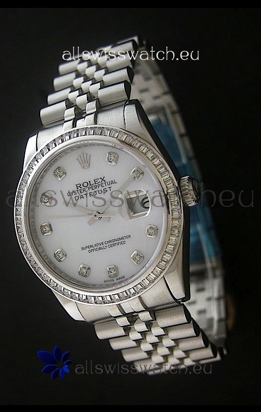 Rolex Datejust Swiss Replica Automatic Watch in White Dial
