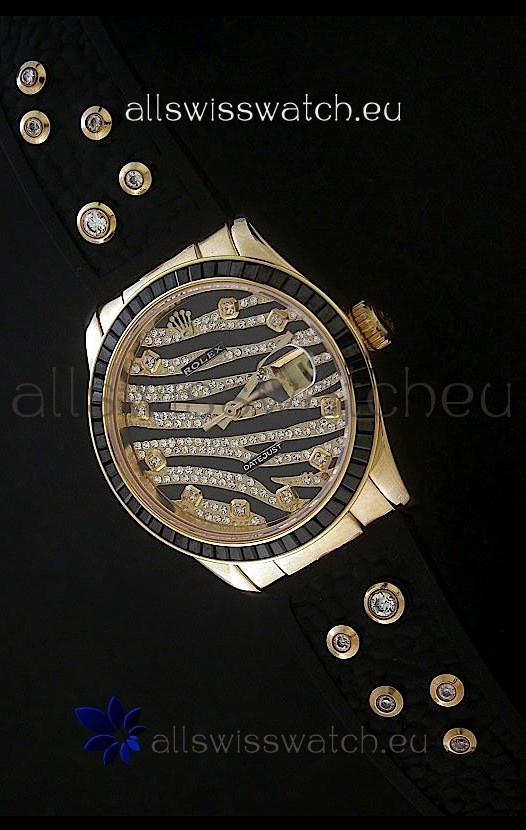 Rolex DateJust Gold Diamond Swiss Replica Watch