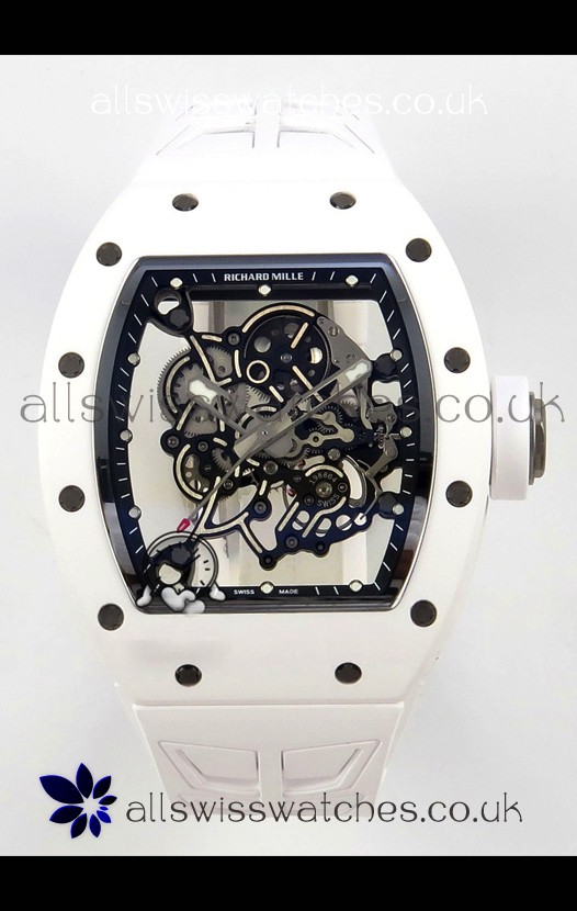 Richard Mille RM055 FREE SPRUNG MVMNT White Ceramic Super Clone Watch 