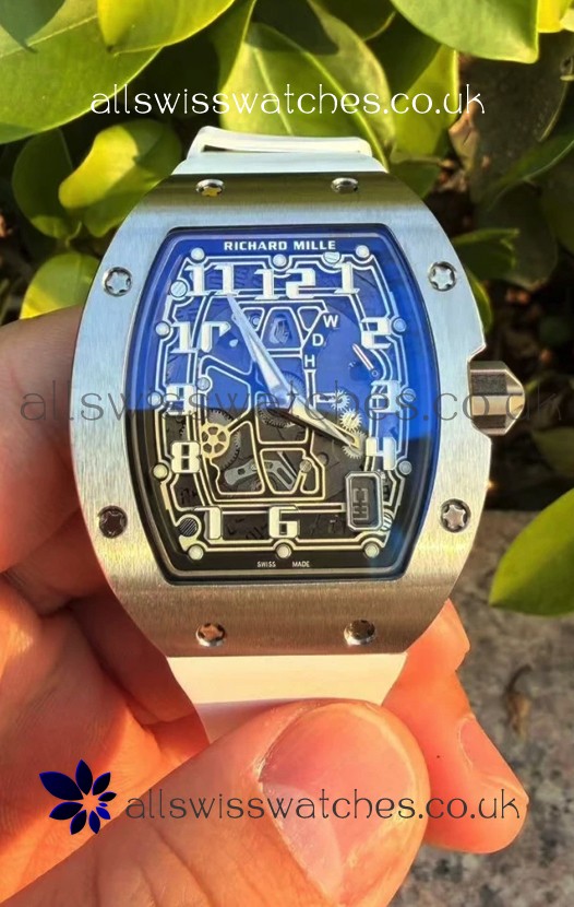 Richard Mille RM67-01 Titanium Extra-Flat White Strap Super Clone Watch 