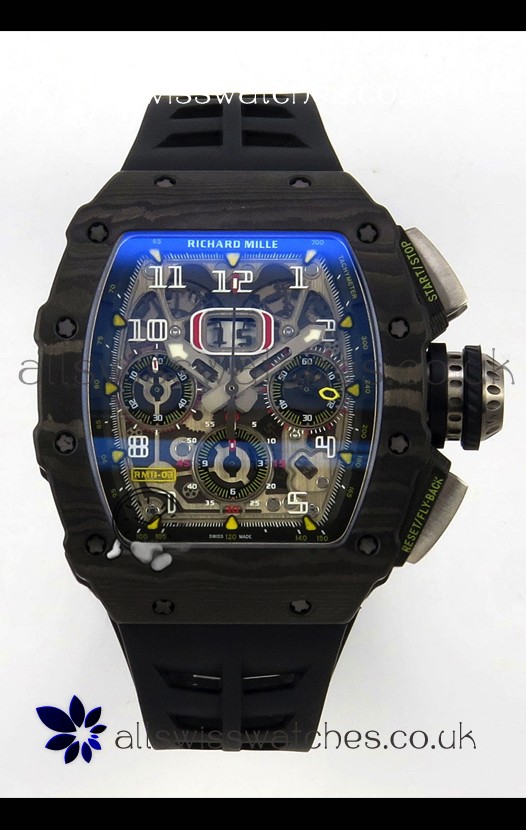Richard Mille RM11-03 Black Carbon TPT Case Super Clone Watch 
