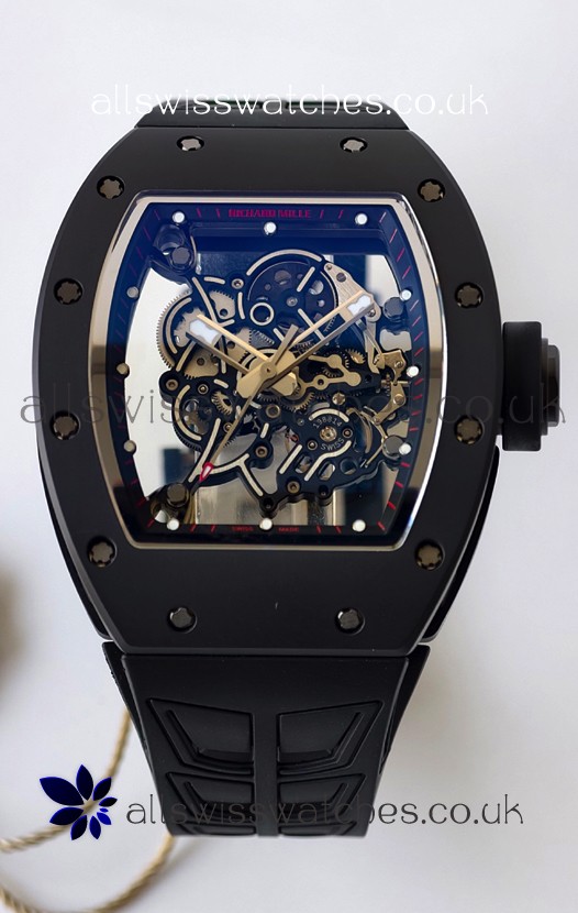 Richard Mille RM055 FREE SPRUNG MVMNT Black Ceramic Black Inner Bezel Super Clone Watch 
