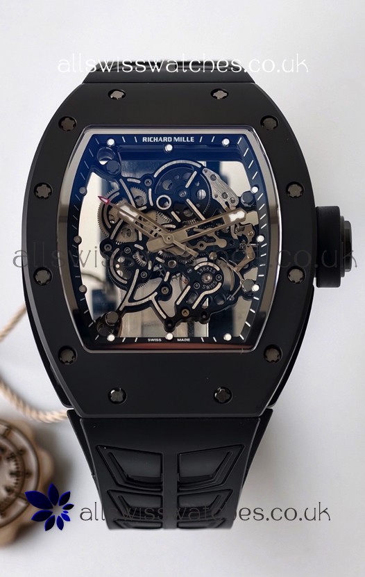 Richard Mille RM055 FREE SPRUNG MVMNT Black Ceramic Black Inner Bezel Super Clone Watch 