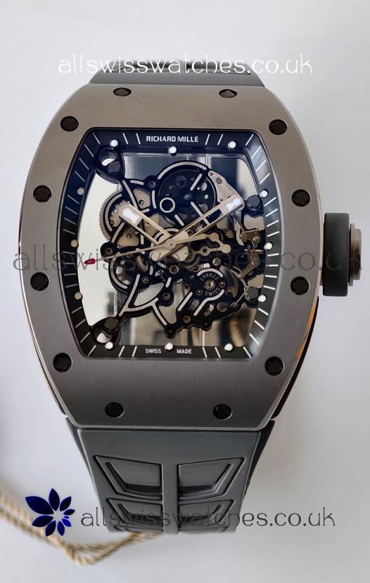 Richard Mille RM055 FREE SPRUNG MVMNT Grey Ceramic Case Super Clone Watch 