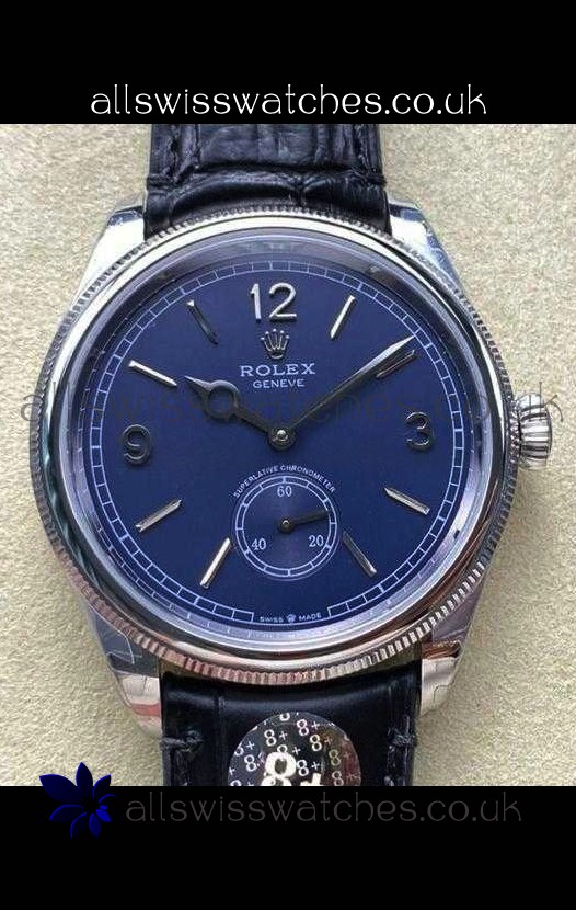 Rolex 1908 Perpetual in Steel Casing Blue Dial Swiss Replica Watch 