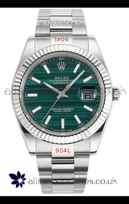 Rolex Datejust Cal.3235 Movement Green Striped Dial 41MM Super Clone Watch 