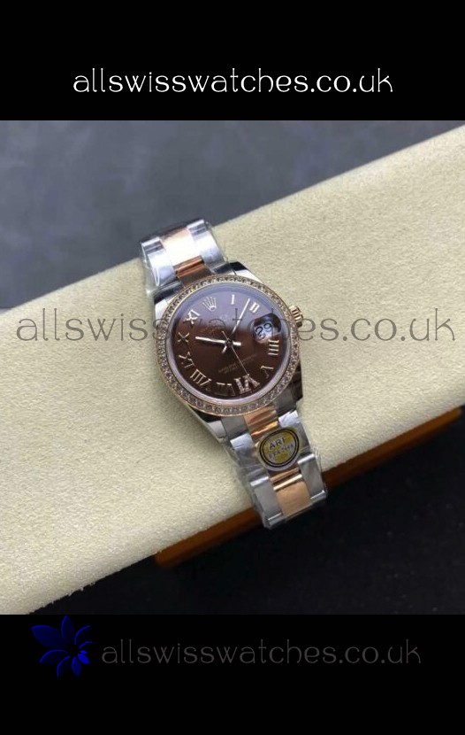 Rolex Super Clone Datejust 31MM Brown Dial Rose Gold Oyster Super Clone Watch 