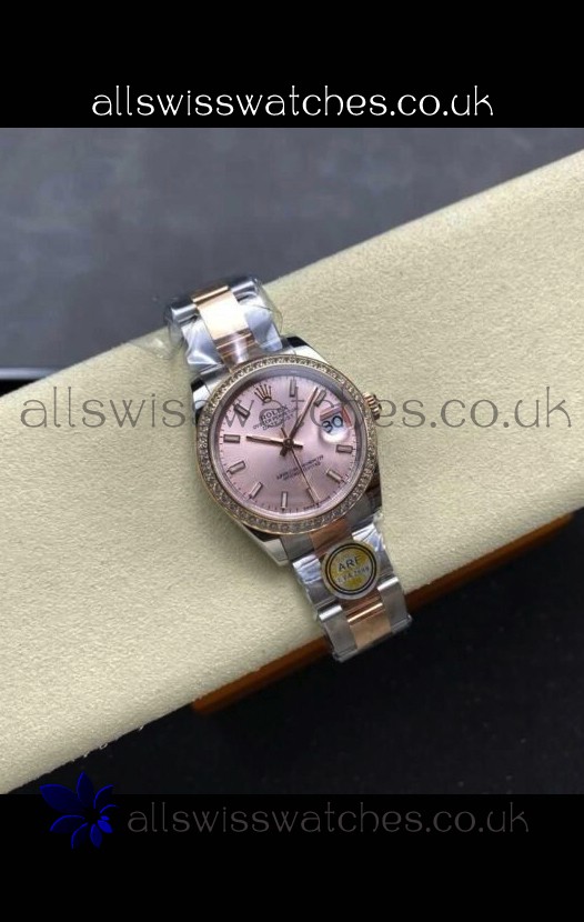 Rolex Super Clone Datejust 31MM Pink Dial Rose Gold Oyster Super Clone Watch 