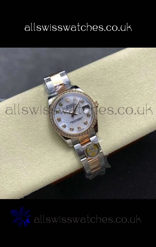 Rolex Super Clone Datejust 31MM Pearl Dial Rose Gold Oyster Super Clone Watch 