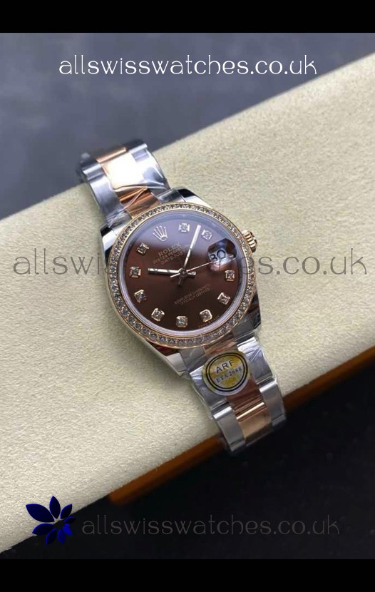 Rolex Super Clone Datejust 31MM Brown Dial Rose Gold Oyster Super Clone Watch 