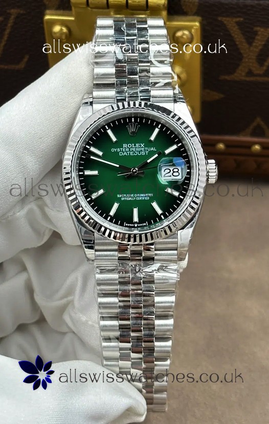 Rolex Datejust 126234 Ombre Green Dial Jubilee Super Clone Watch 41MM