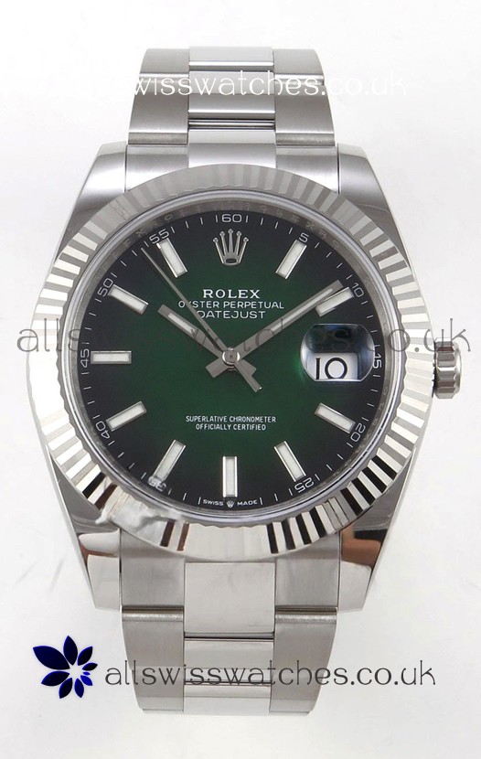 Rolex Datejust 126234 Ombre Green Dial Oyster FREE SPRUNG MVMT Super Clone Watch 41MM