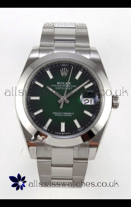 Rolex Datejust 126234 Ombre Green Dial Oyster FREE SPRUNG MVMT Super Clone Watch 41MM