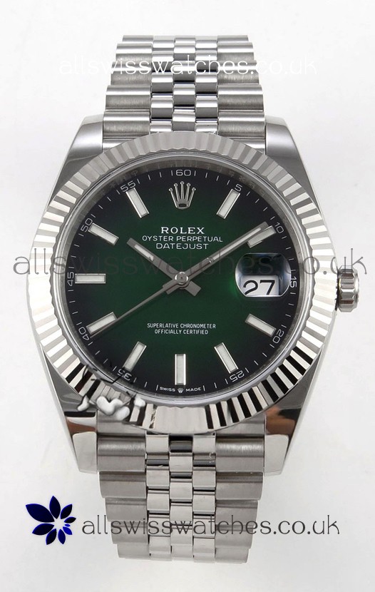 Rolex Datejust 126234 Ombre Green Dial Jubilee FREE SPRUNG MVMT Super Clone Watch 41MM