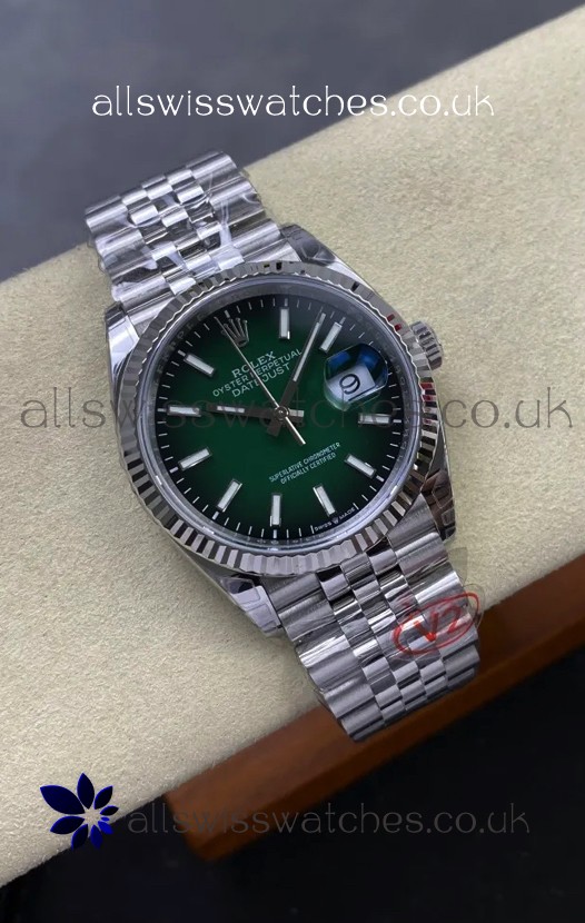 Rolex Datejust 126234 Ombre Green Dial 36MM Jubilee FREE SPRUNG MVMT Super Clone Watch