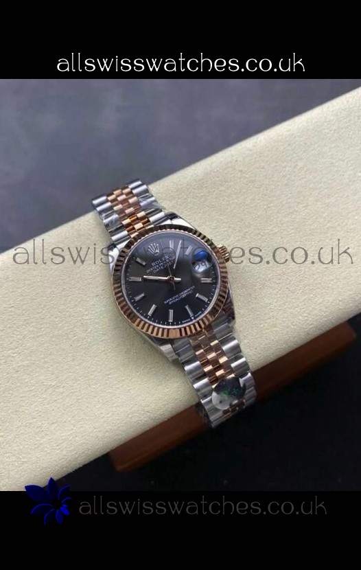 Rolex Super Clone Datejust Grey Dial Two Tone Case 31MM Super Clone Watch 