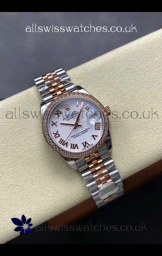 Rolex Super Clone Datejust 31MM White Dial Yellow Gold Super Clone Watch 