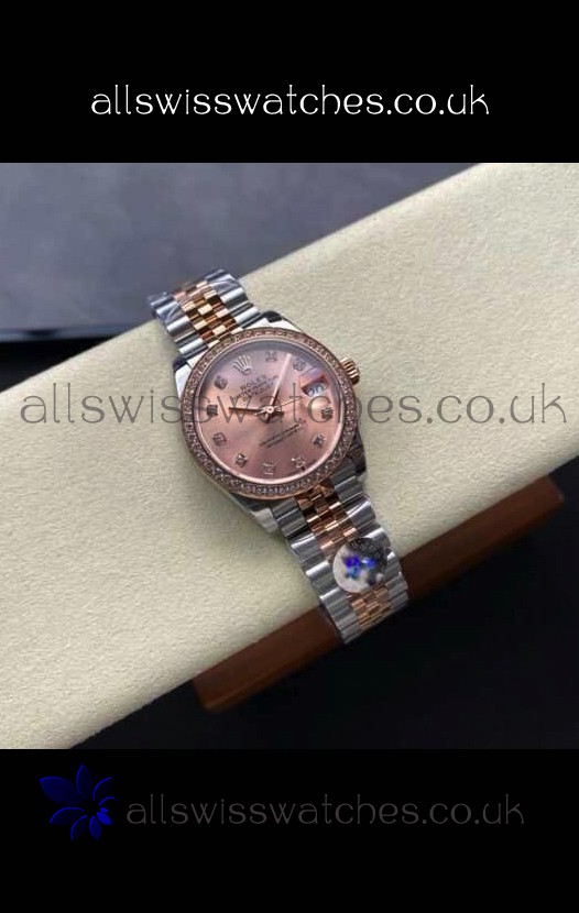 Rolex Super Clone Datejust 31MM Pink Dial Rose Gold Super Clone Watch 