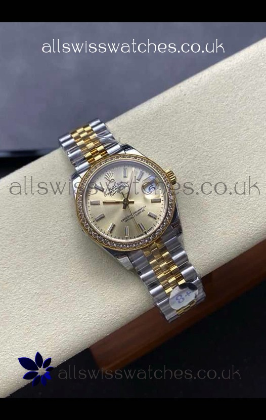 Rolex Super Clone Datejust 31MM Gold Dial Yellow Gold Super Clone Watch 