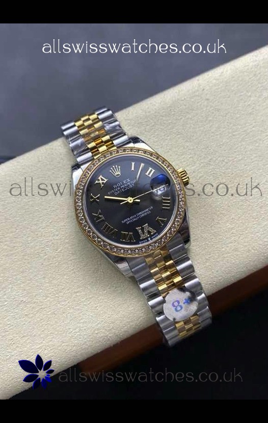Rolex Super Clone Datejust 31MM Black Dial Yellow Gold Super Clone Watch 