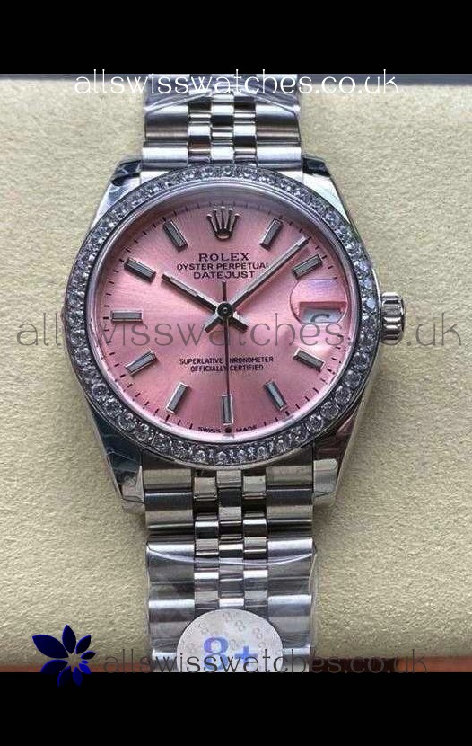 Rolex Super Clone Datejust 31MM Pink Dial Steel Case Super Clone Watch 