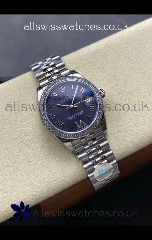 Rolex Super Clone Datejust 31MM Purple Dial Steel Case Super Clone Watch 