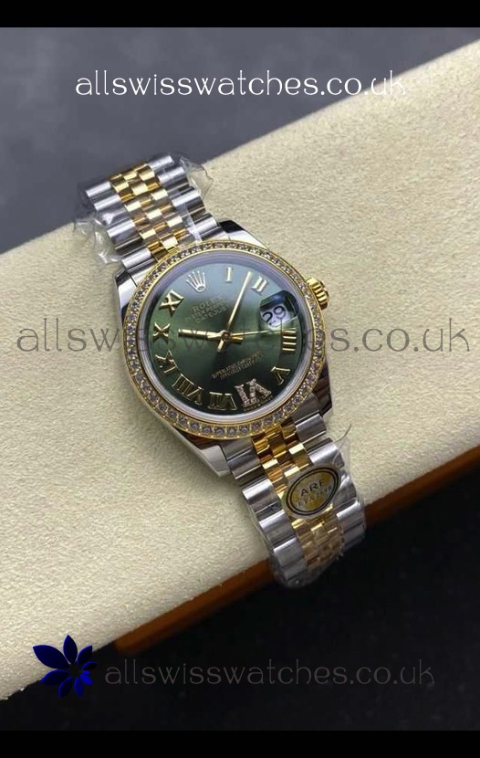 Rolex Super Clone Datejust 31MM Green Dial Yellow Gold Super Clone Watch 