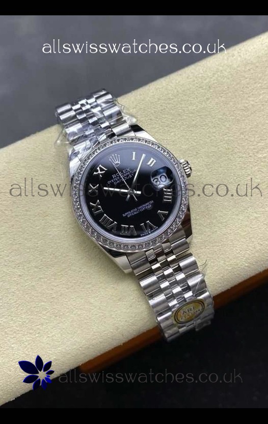 Rolex Super Clone Datejust 31MM Black Roman Dial Jubilee Super Clone Watch