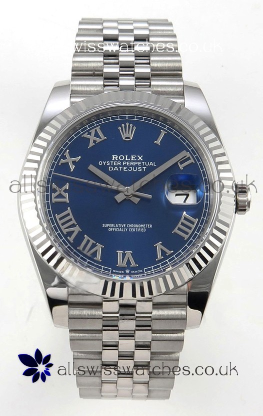Datejust Super Clone 126334 Blue Roman Dial 41MM FREE SPRUNG MVMNT 3235 Watch 