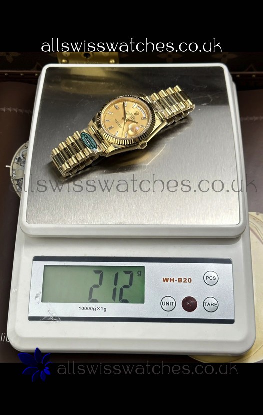 Rolex Day Date 228238 Yellow Gold in Gold Crystal Dial Super Clone Watch 
