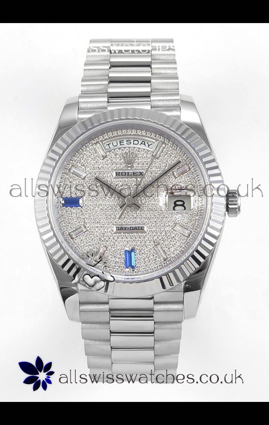 Rolex Day Date Diamonds Dial 40MM Super Clone Watch 