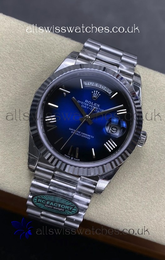 Rolex Day Date 228236 Stainless Steel Blue Ombre Super Clone Watch 