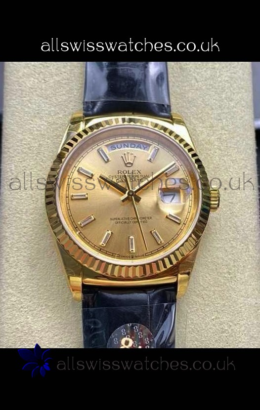 Rolex Day Date 128238 Yellow Gold in Gold Crystal Dial Super Clone Watch 