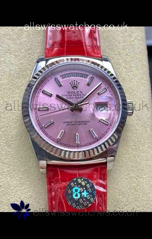 Rolex Day Date 128236 Stainless Steel Pink Dial Super Clone Watch 