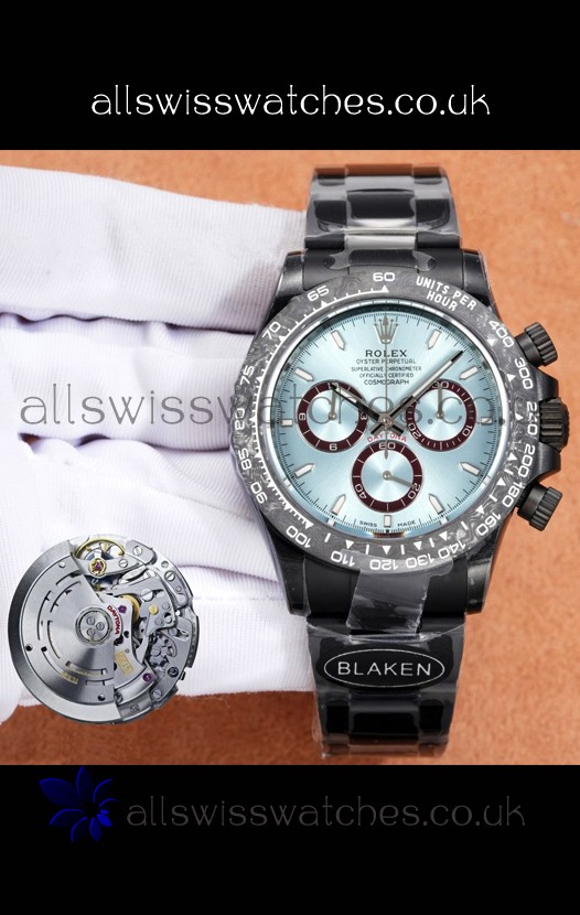 Rolex Daytona Blaken 4131 Movement ICE Blue Dial Super Clone Watch 