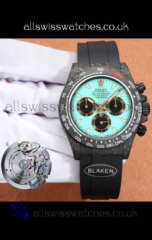 Rolex Daytona Forged Cabon Casing Tiffany Blue Dial Super Clone Watch 