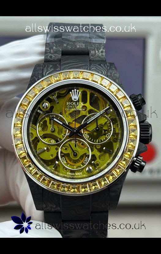 Rolex Daytona Yellow "Artisans De Genève - Poetry of Lights" Carbon Casing Super Clone Watch 